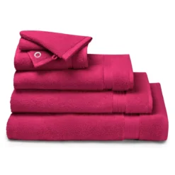 Carre avec oeillet pur coton 550 g/m² uni rose Elea fuchsia