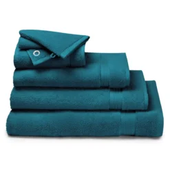 Carre avec oeillet pur coton 550 g/m² uni bleu Elea canard