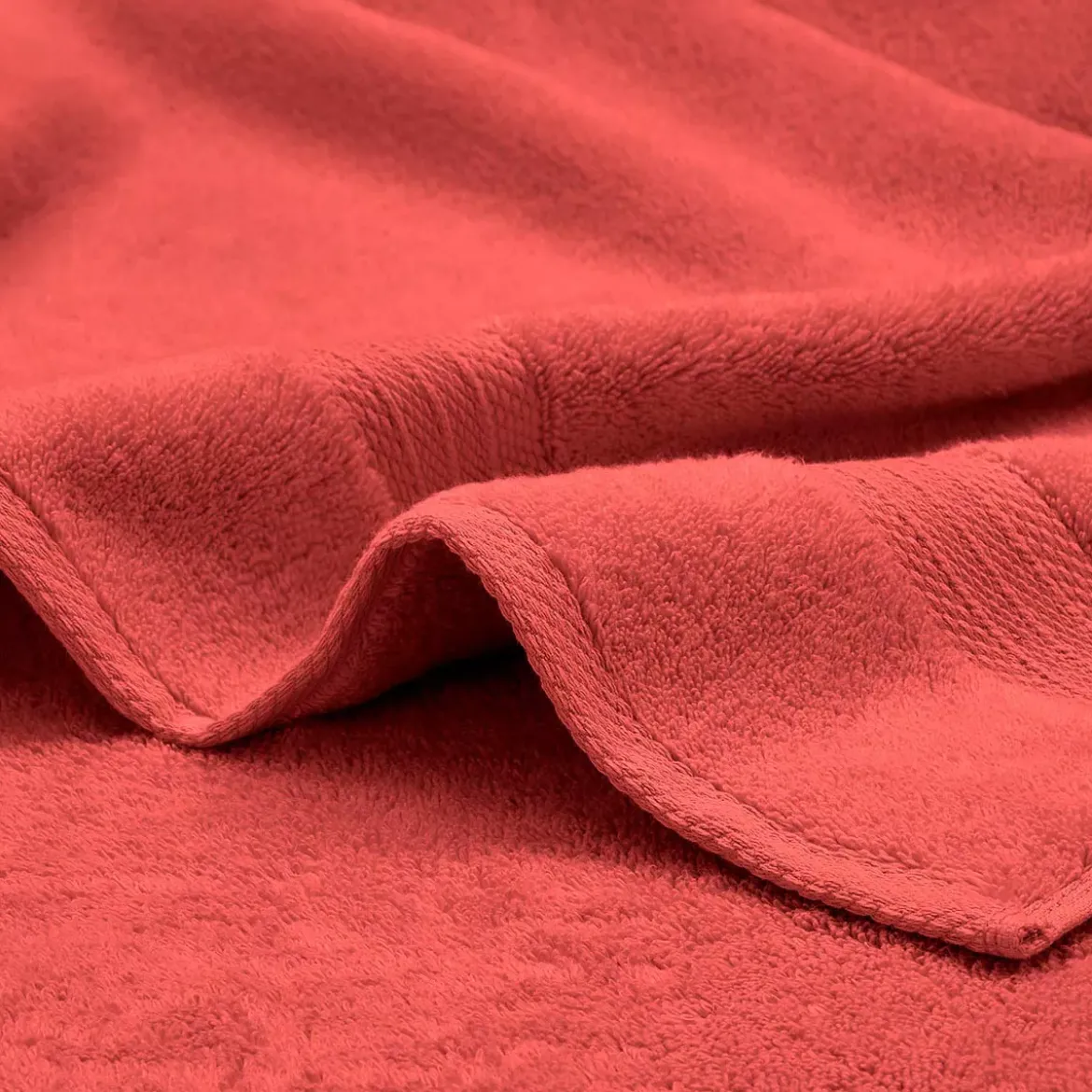 Carre avec oeillet pur coton 550 g/m² uni rose Elea corail