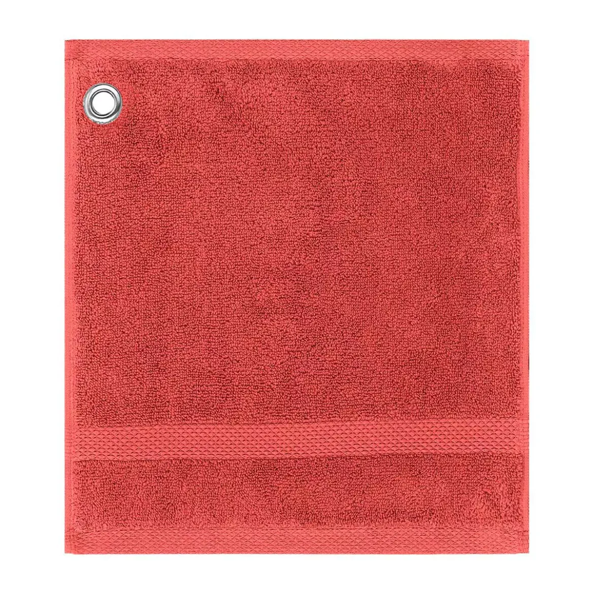 Carre avec oeillet pur coton 550 g/m² uni rose Elea corail