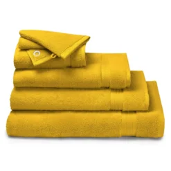 Carre avec oeillet pur coton 550 g/m² uni orange Elea safran