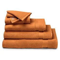 Carre avec oeillet pur coton 550 g/m² uni orange Elea rouille