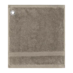 Carre avec oeillet pur coton 550 g/m² uni beige Elea chataignes