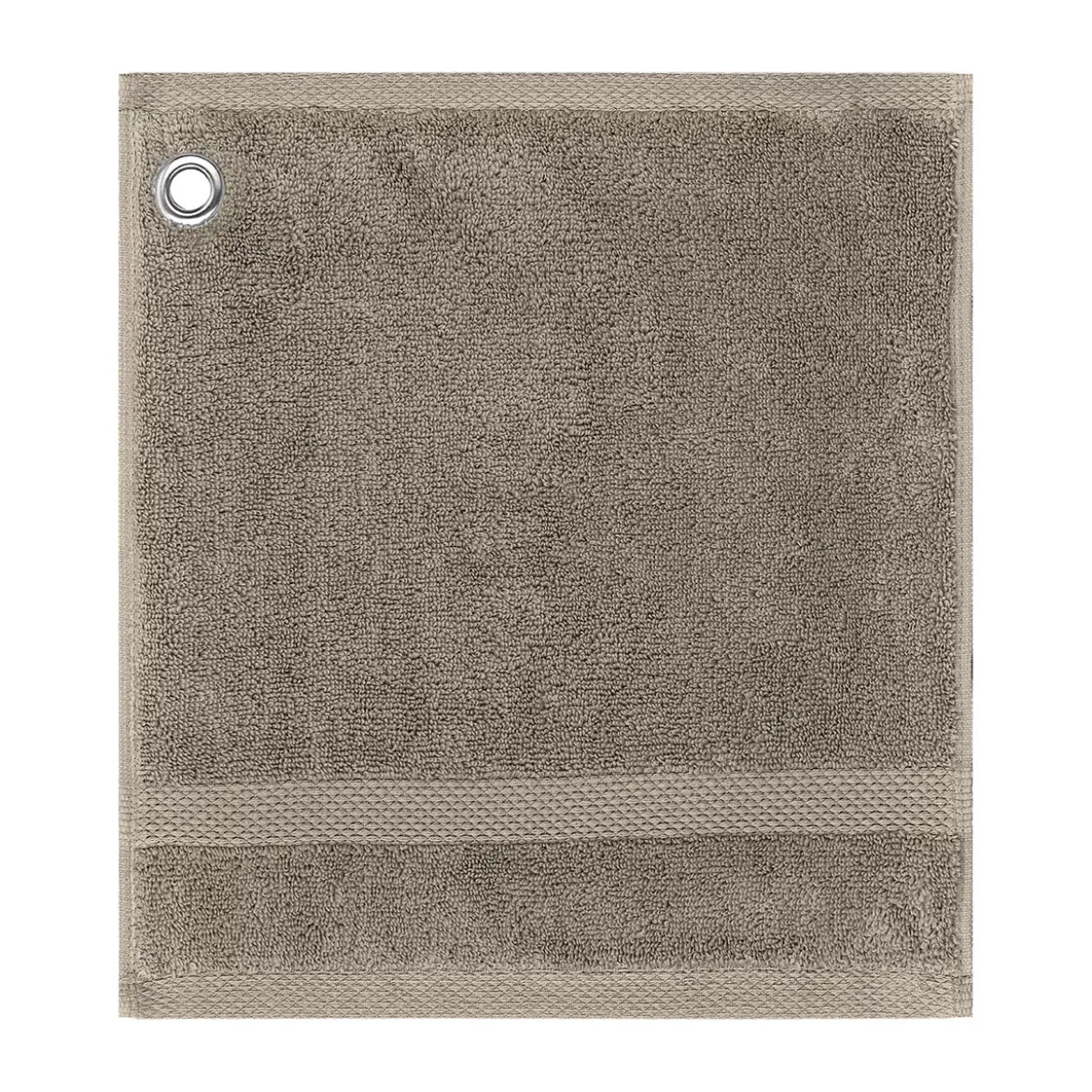 Carre avec oeillet pur coton 550 g/m² uni beige Elea chataignes