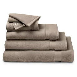 Carre avec oeillet pur coton 550 g/m² uni beige Elea chataignes