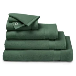 Carre pur coton 550 g/m² uni vert Elea kaki