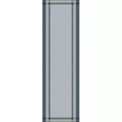 Chemin de table coton mélangé antitache motif jacquard gris anthracite Galerie des glaces argent