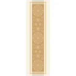 Chemin de table coton mélangé antitache motif jacquard or Galerie royale reflets d or