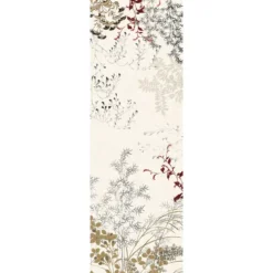 Chemin de table lin & coton lavé 150 g/m² imprimé beige Bambous parchemin