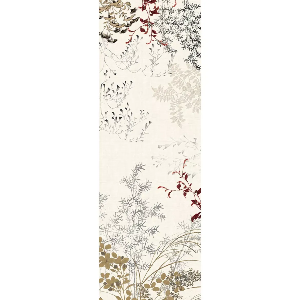 Chemin de table lin & coton lavé 150 g/m² imprimé beige Bambous parchemin