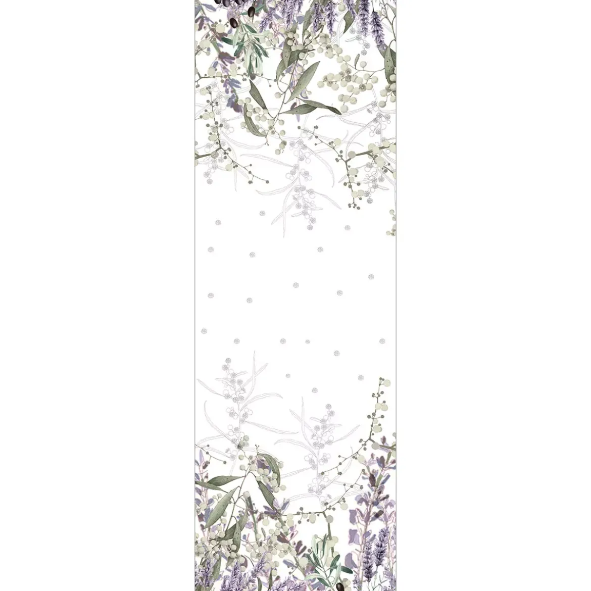 Chemin de table lin & coton lavé 150 g/m² imprimé violet Parfum de lavande mauve
