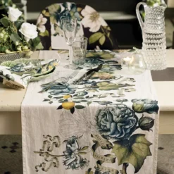 Chemin de table lin & coton lavé 190 g/m² imprimé multicolore Giardino naturel
