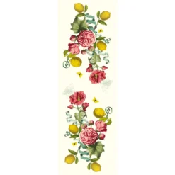 Chemin de table lin & coton lavé 190 g/m² imprimé multicolore Citrons de menton romance