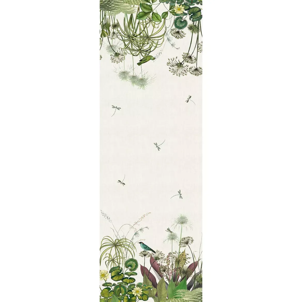 Chemin de table lin & coton lavé 150 g/m² imprimé multicolore Nenuphars parchemin