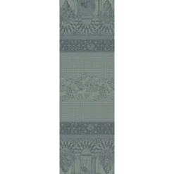 Chemin de table pur coton antitache motif jacquard gris Arcades cendre