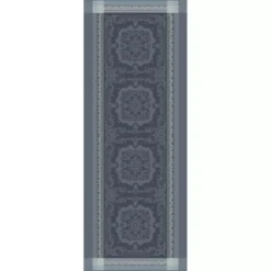 Chemin de table pur coton antitache motif jacquard gris Fontainebleau gris