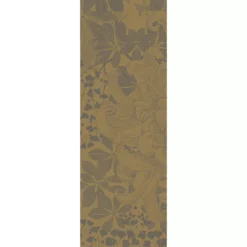 Chemin de table pur coton antitache motif jacquard or Super nature or pale