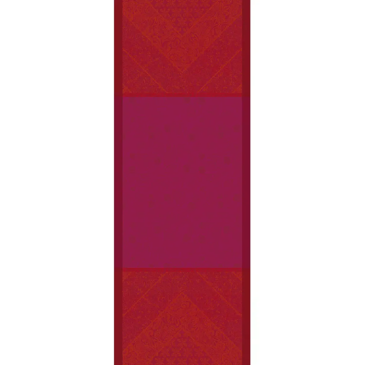 Chemin de table pur coton antitache motif jacquard rouge Cassidy berry