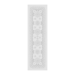 Chemin de table pur coton antitache motif jacquard blanc Eloise diamant