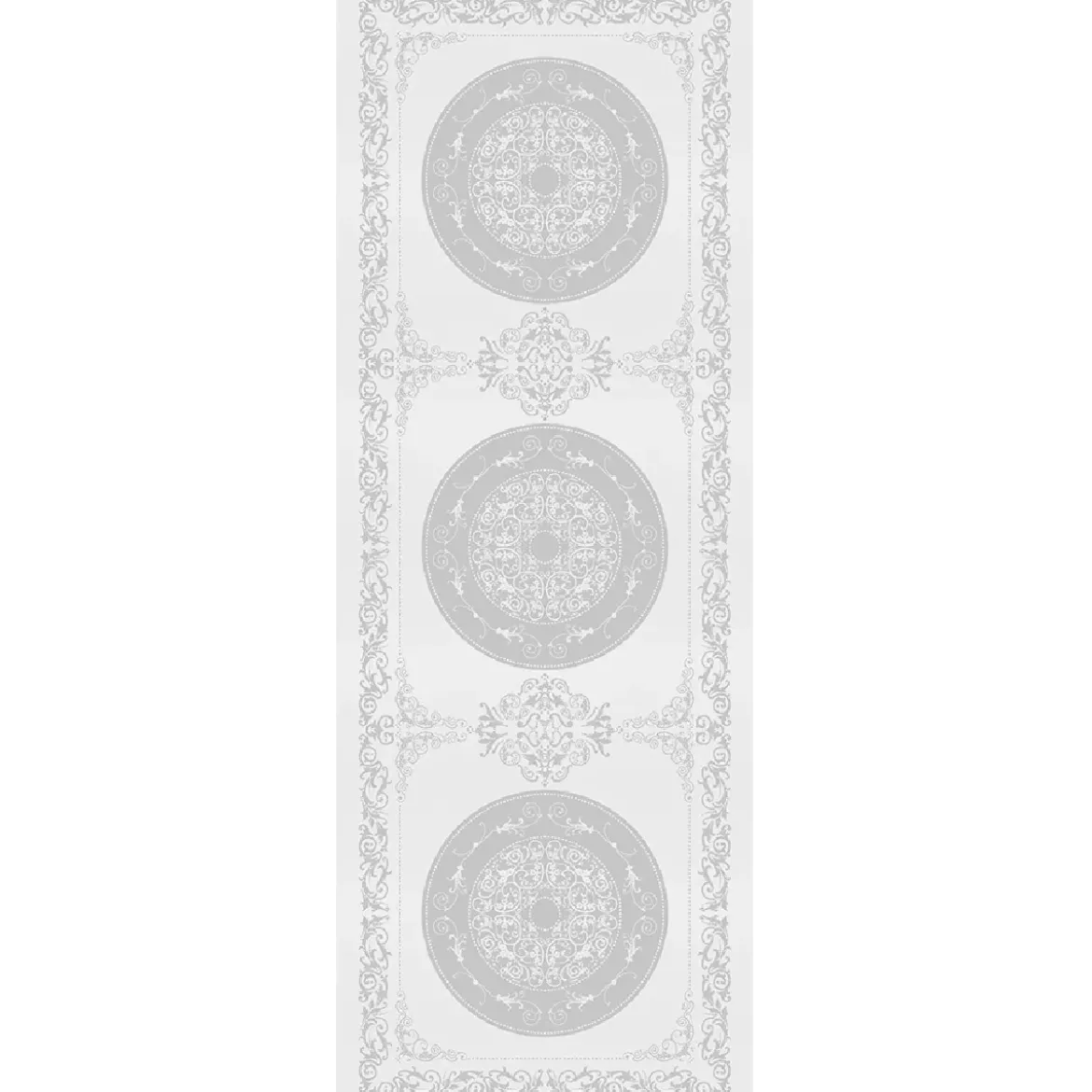 Chemin de table pur coton antitache motif jacquard blanc Comtesse blanc