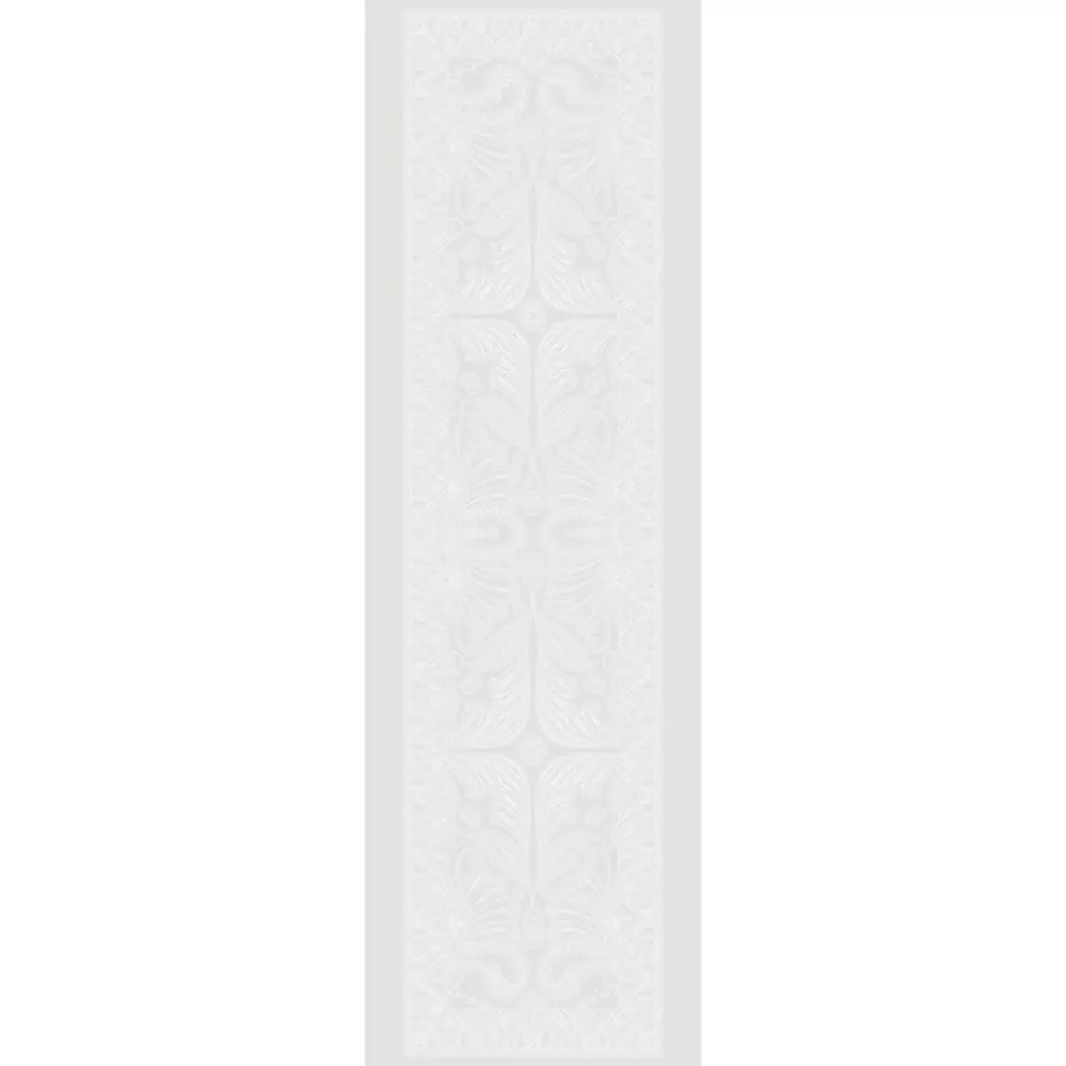 Chemin de table pur coton antitache motif jacquard gris Grace perle