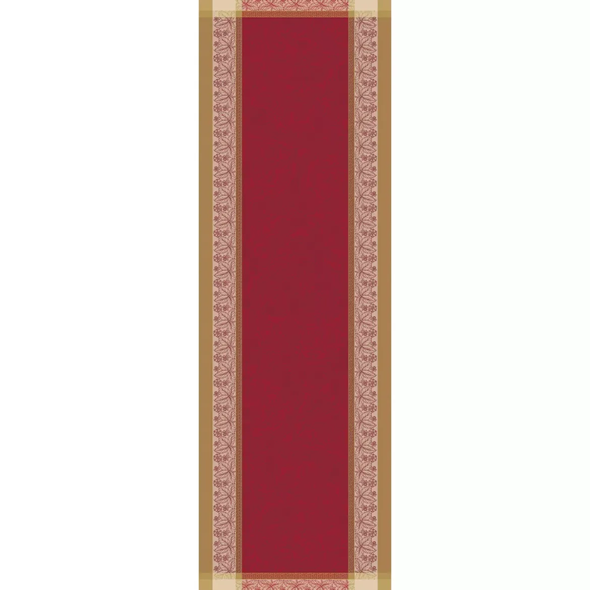 Chemin de table pur coton antitache motif jacquard rouge Alexandria rubis