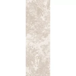 Chemin de table pur coton 220 g/m² motif jacquard beige Mille esprit jardins chanvre