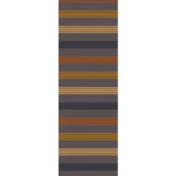 Chemin de table pur coton motif jacquard brun marron Mille bambous onyx