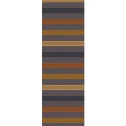 Chemin de table pur coton motif jacquard brun marron Mille bambous onyx