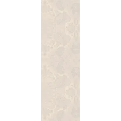 Chemin de table pur coton motif jacquard beige Mille isaphire parchemin
