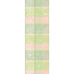 Chemin de table pur coton motif jacquard rose vert Mille printemps eclosion