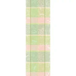 Chemin de table pur coton motif jacquard rose vert Mille printemps eclosion