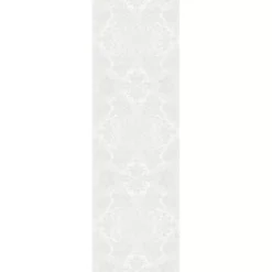 Chemin de table pur coton motif jacquard blanc Mille isaphire blanc