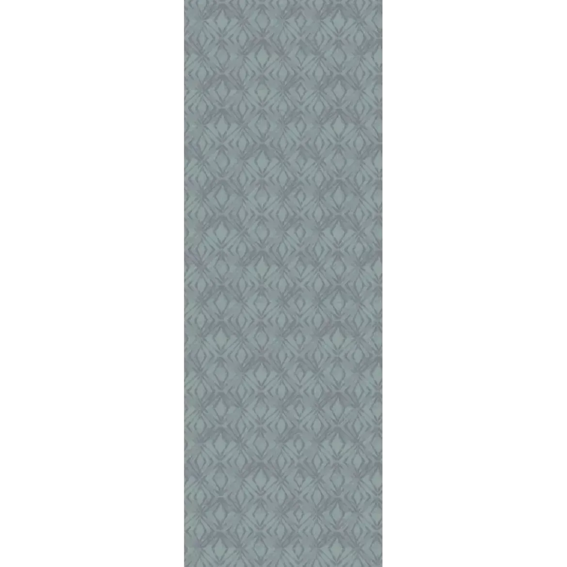 Chemin de table pur coton motif jacquard bleu Mille ikats zinc