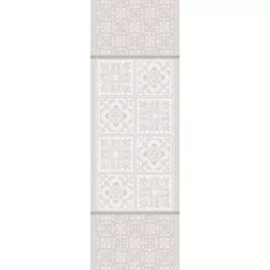 Chemin de table pur lin antitache motif jacquard beige Harmonie beige