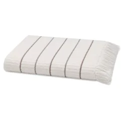 Drap de bain pur coton 580 g/m² tissé teint rayé violet Farniente violine