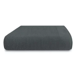 Drap de bain pur coton 575 g/m² uni anthracite Vitae titane