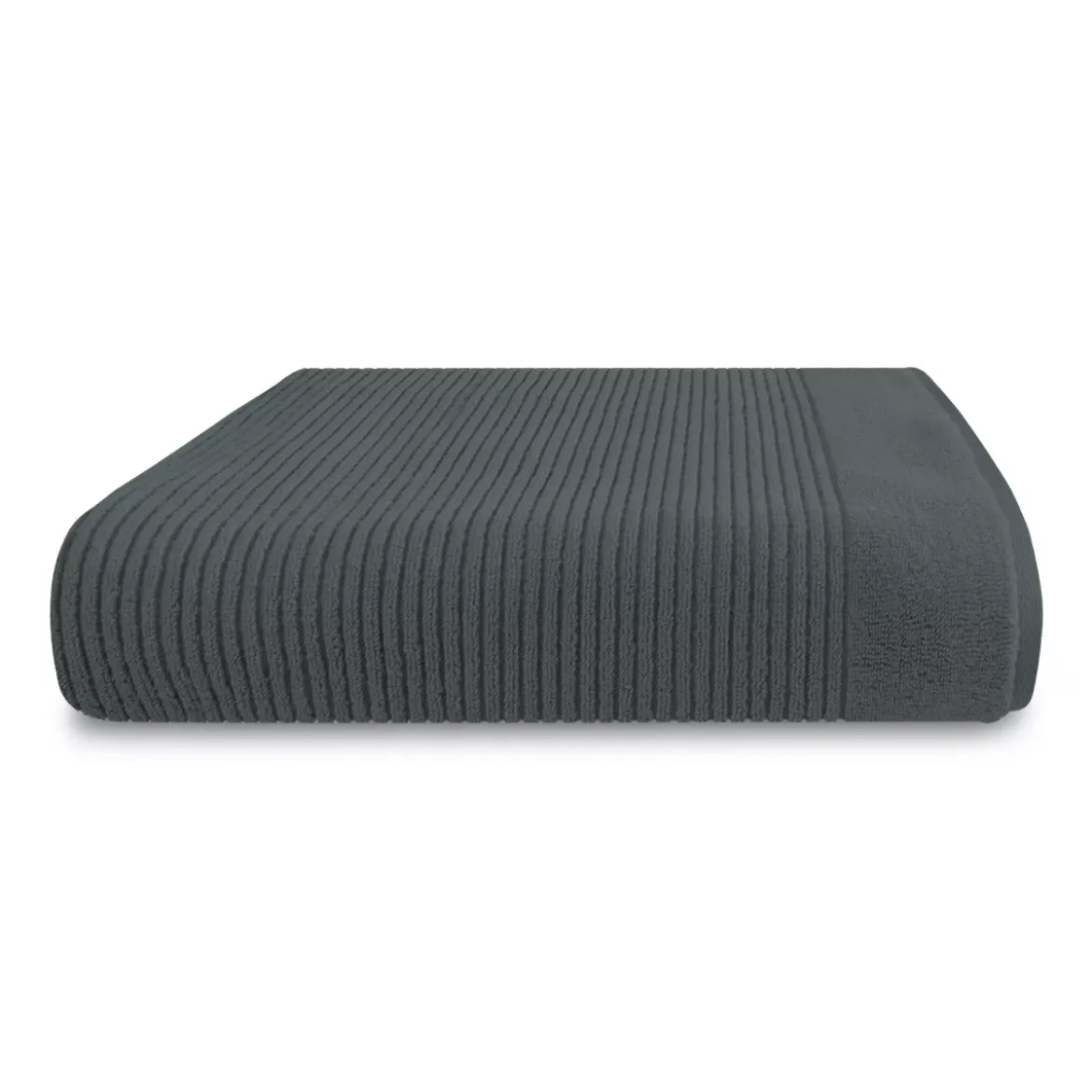 Drap de bain pur coton 575 g/m² uni anthracite Vitae titane