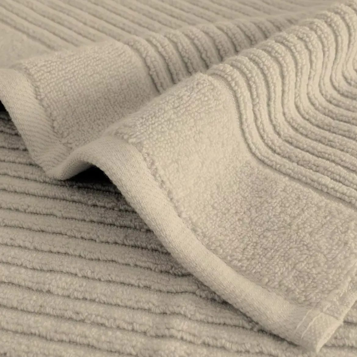 Drap de bain pur coton 575 g/m² uni beige Vitae stone