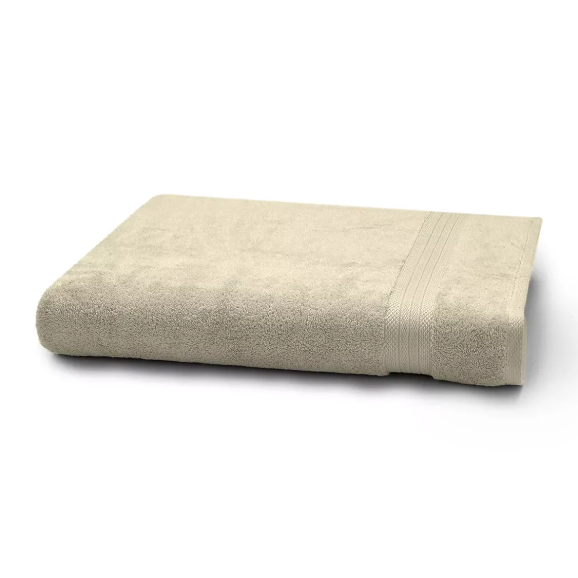 Drap de bain pur coton 550 g/m² uni beige Elea angora