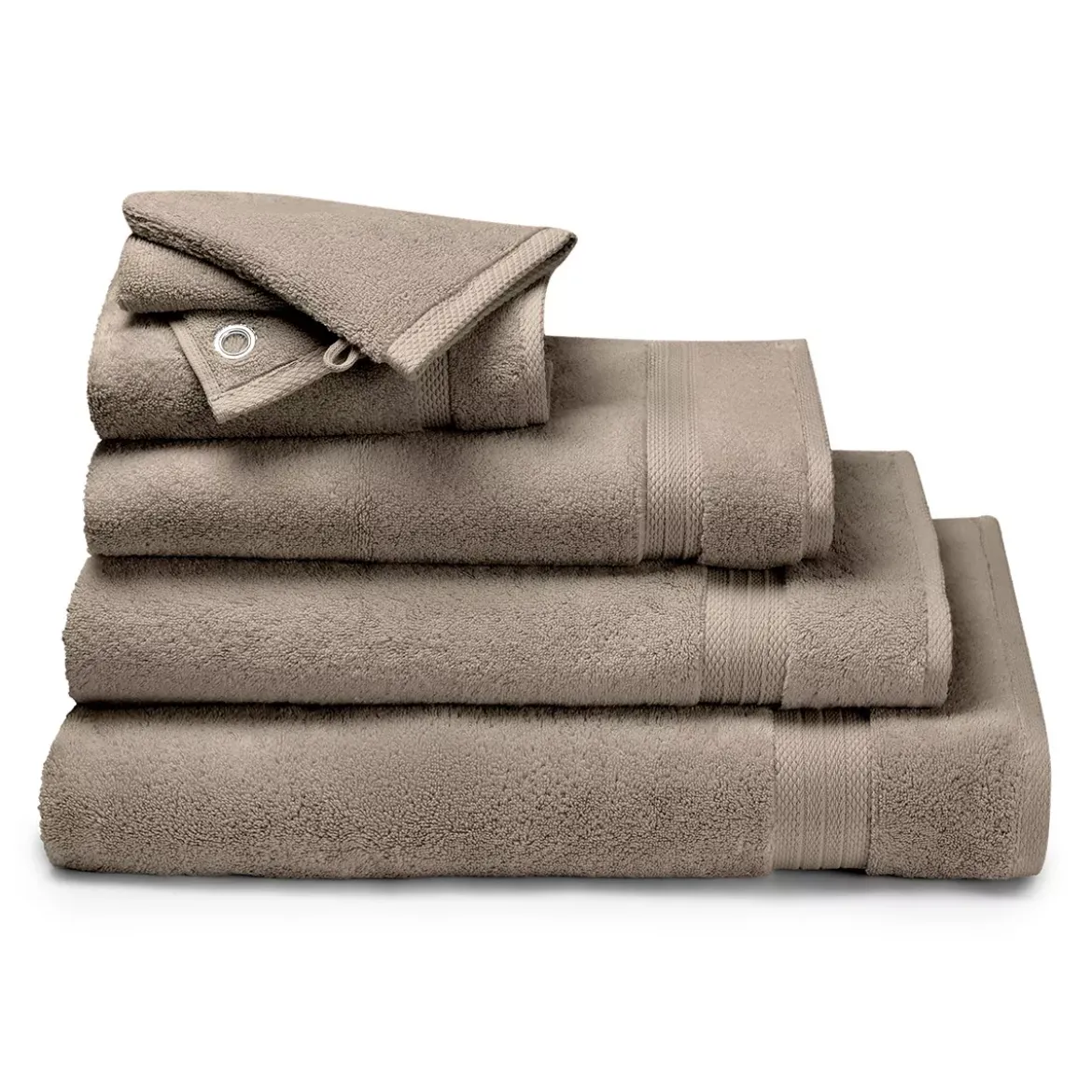 Drap de bain pur coton 550 g/m² uni beige Elea chataignes