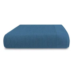 Drap de bain pur coton 575 g/m² uni bleu Vitae denim