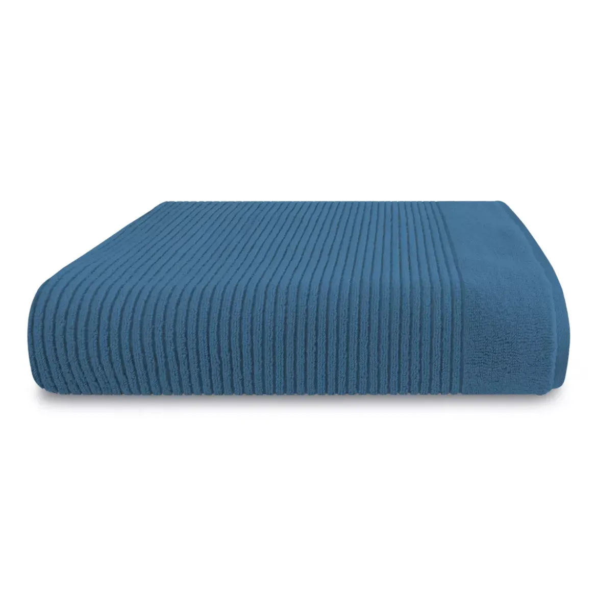 Drap de bain pur coton 575 g/m² uni bleu Vitae denim