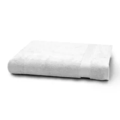 Drap de bain pur coton 550 g/m² uni blanc Elea blanc