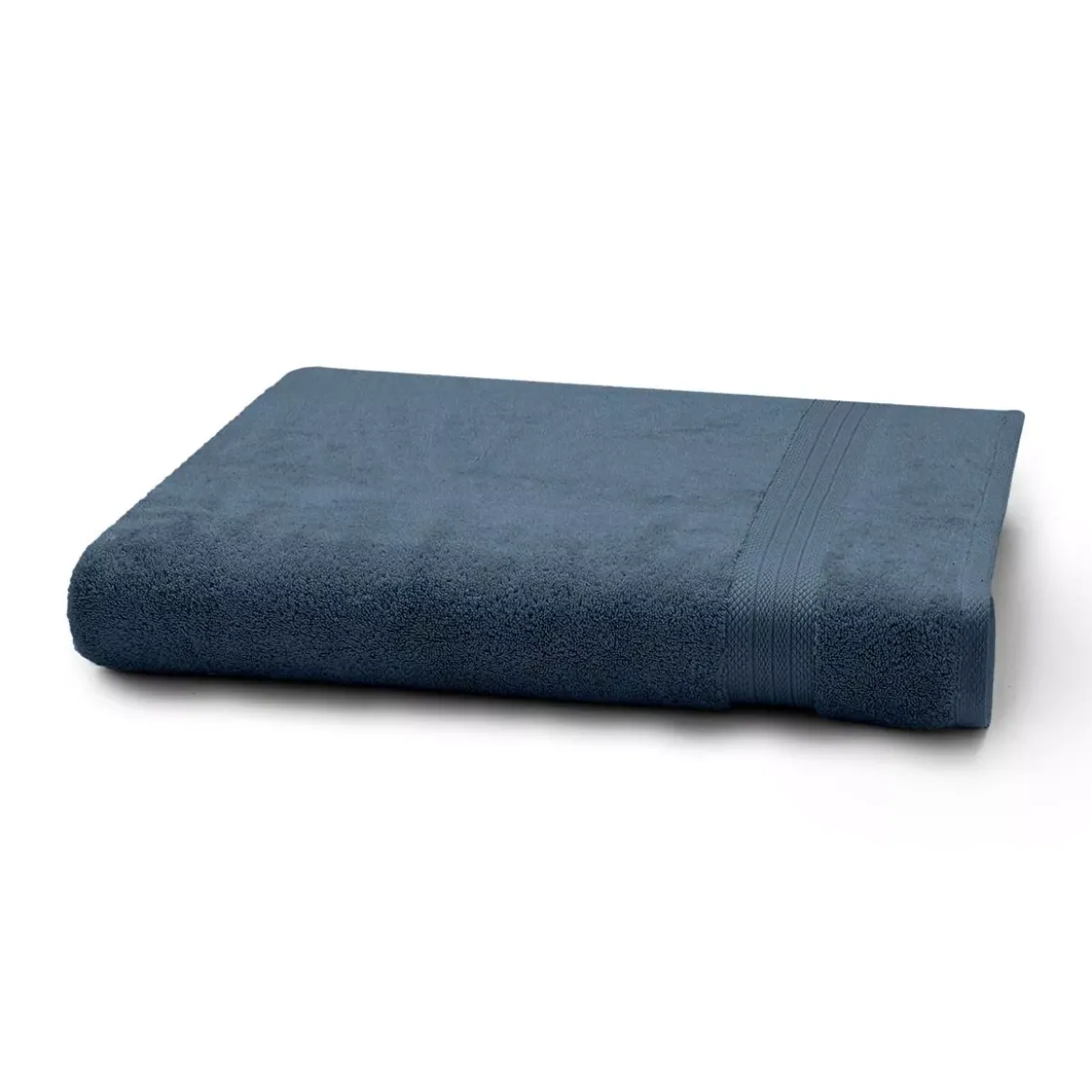 Drap de bain pur coton 550 g/m² uni bleu Elea bleu ardoise