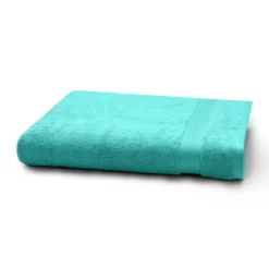 Drap de bain pur coton 550 g/m² uni bleu Elea curacao