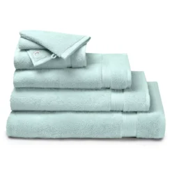 Drap de bain pur coton 550 g/m² uni bleu Elea glacier