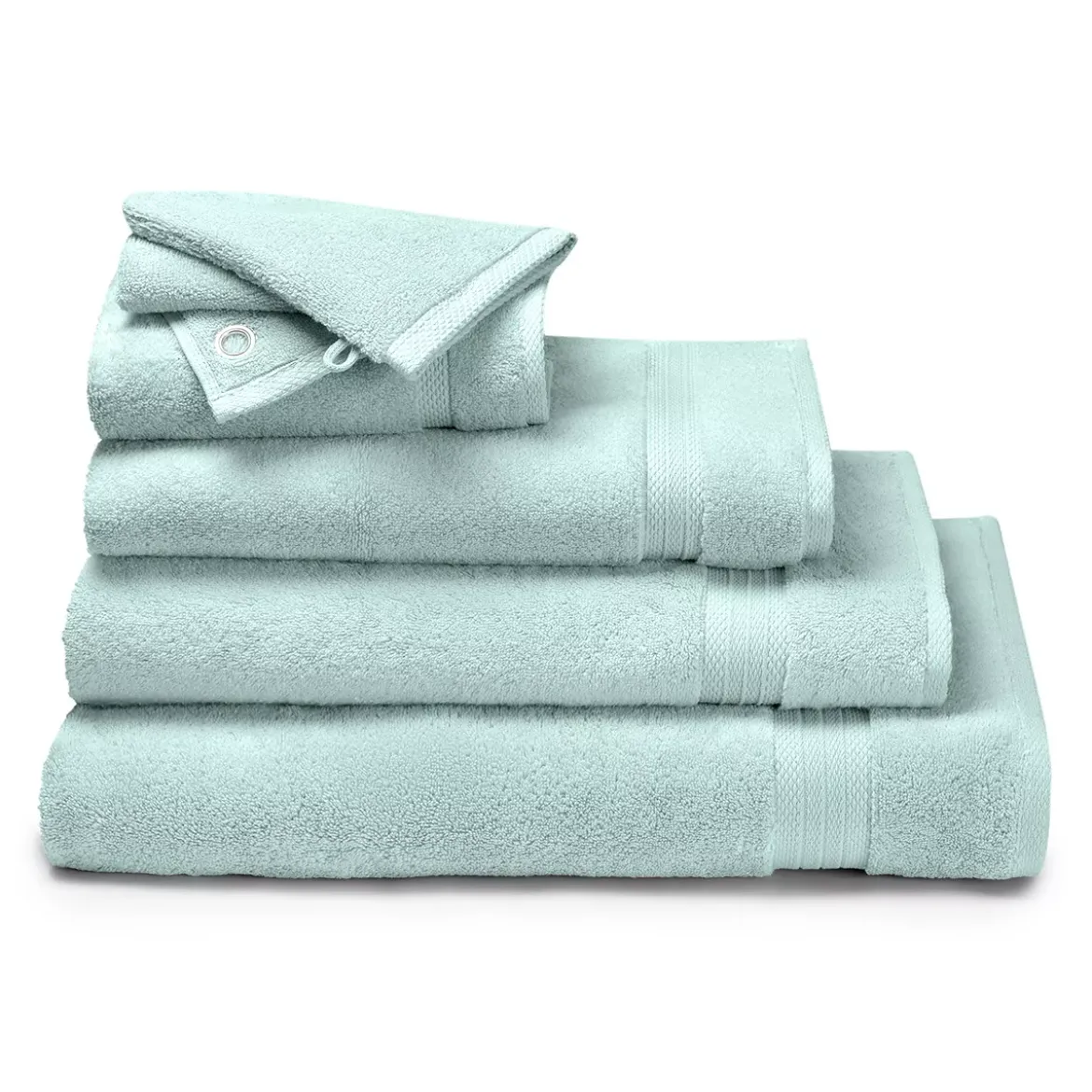 Drap de bain pur coton 550 g/m² uni bleu Elea glacier