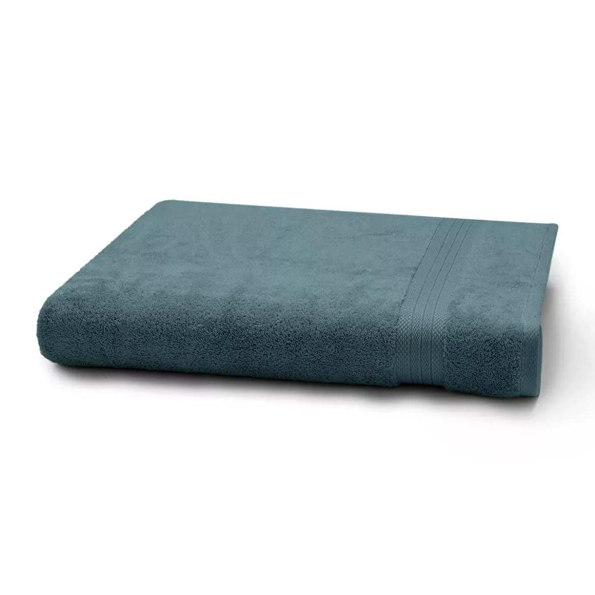 Drap de bain pur coton 550 g/m² uni bleu Elea petrole