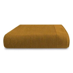 Drap de bain pur coton 575 g/m² uni jaune Vitae ocre